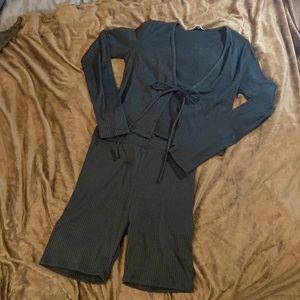 Fashion Nova Ribbed Bike Shorts Set